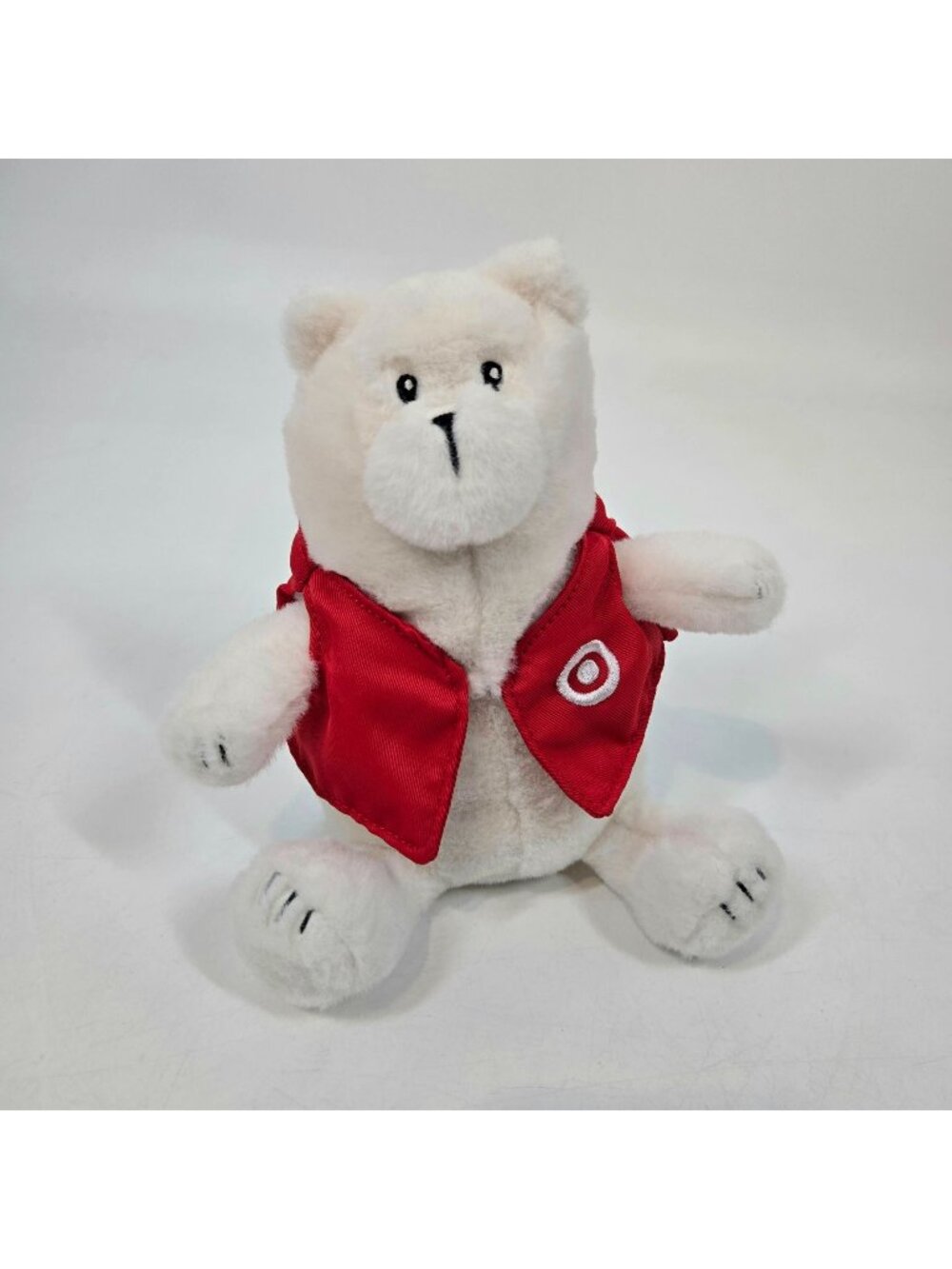 Giggle Scape Target Polar Bear Stuffed Animal White Plush Small Red Vest 2024 9"